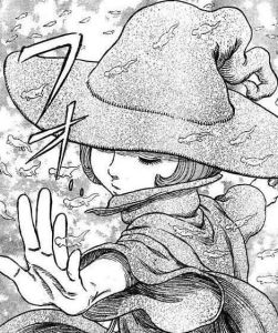 An image of a young woman dressed as a witch doing witchy things.