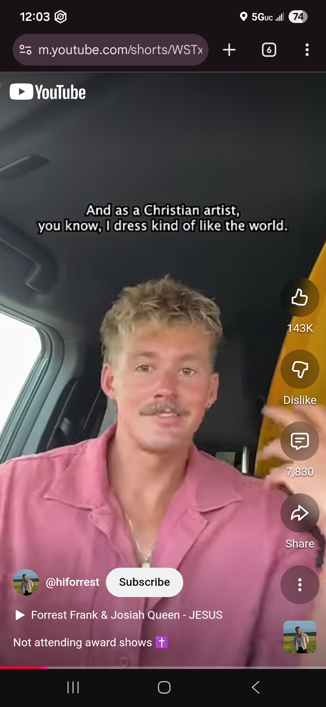 Forrest Frank Does Look Like The World